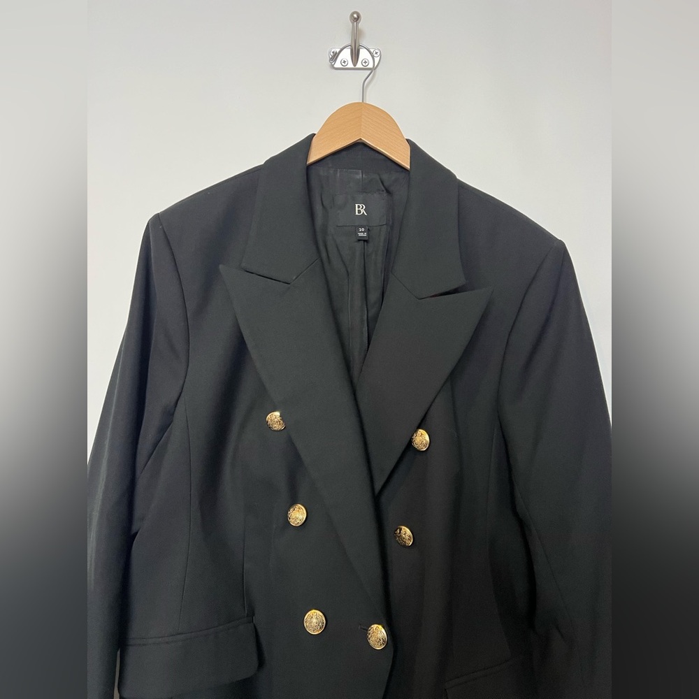 Banana‎ Republic Captain’s Blazer Double-Breasted Gold Crest Button Wool Blend - Picture 3 of 15